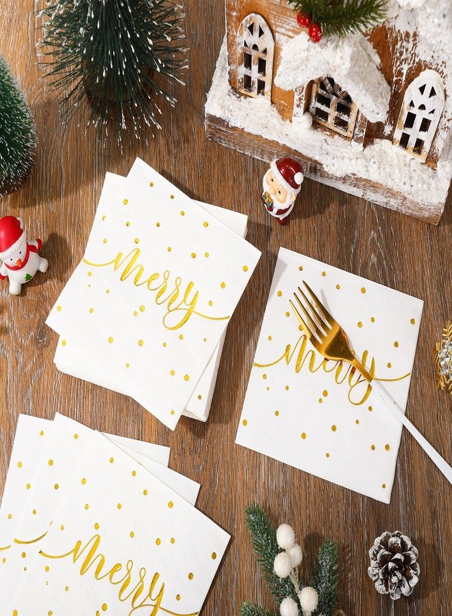 JarThenaAMCS مناديل كوكتيل JarThenaAMCS، 50 قطعة، بتصميم نقاط بولكا ذهبية اللون، للاستخدام مرة واحدة، مثالية لتزيين طاولات الحفلات في فصل الشتاء. - Image 4